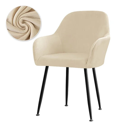 Thick Velvet Chair Covers Plush Fleece High Arm Chair Cover Elastic Slipcover All-inclusive Solid Chair Cover