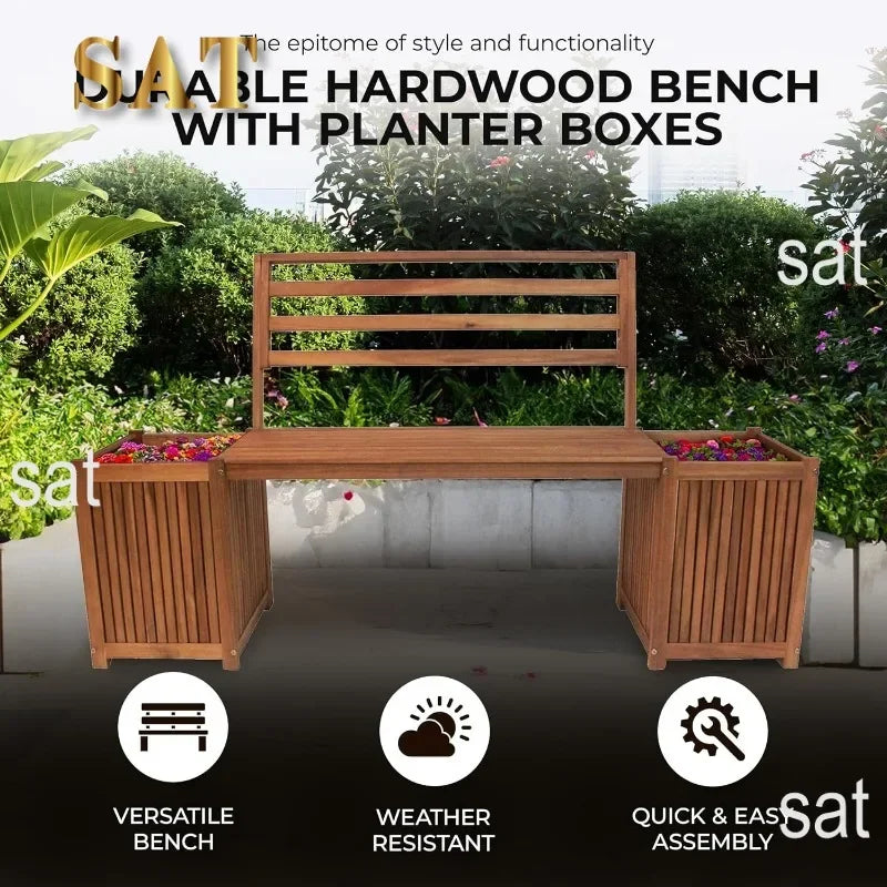 SAT2 Leigh Country Banc d'extérieur en bois durable pour tous les temps, patio d'arrière-cour, balcon d'entrée ou sièges de meubles de terrasse