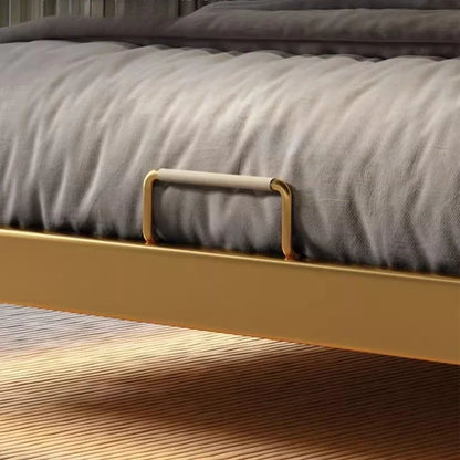 Luxury Beds 2 People Frame Floating Light Luxury Leather LED Lamp Double Bed Pink And Blue Queen Bed Frames Bedroom Furniture