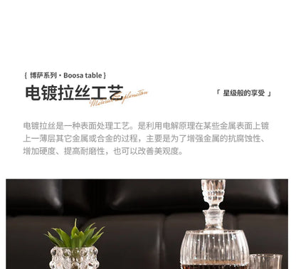 D36Light luxury modern simple living room home new designer special-shaped stainless steel creative coffee table