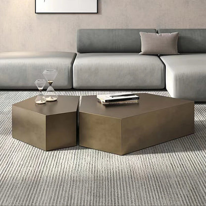 Light Luxury Bronze Brushed Coffee Table Creative Stainless Steel Living Room Shaped Coffee Table