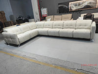 NEW Modern L-Shaped Dual Motors Electric Recliner Sofa, Luxury Genuine Leather Sectional Couch with Adjustable Headrest Theater