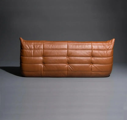 Togo Sofa Nordic designer 3-person oil wax leather sofa Classic living room furniture Caterpillar sofa