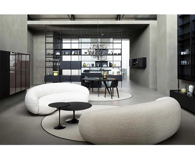Whole house furniture Nordic Light Luxury Minimalist Cashew Sofa Designer Curved Living Room Fabric Craft Sofa Combination