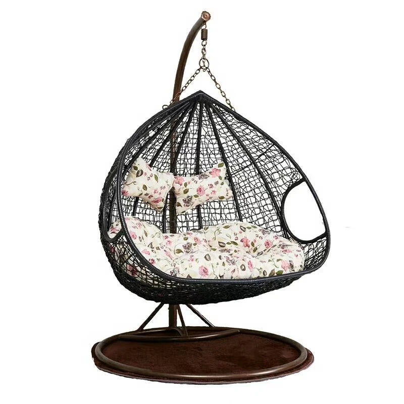 Thickened rattan swing chair Outdoor swing set Strong swing chair frame with waterproof and UV protection
