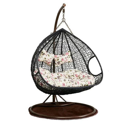 Thickened rattan swing chair Outdoor swing set Strong swing chair frame with waterproof and UV protection