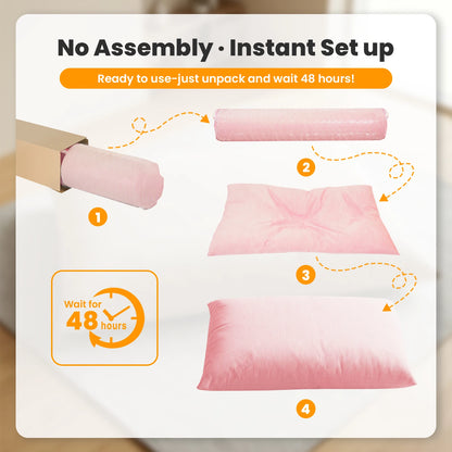 Kids Bean Bag Bed Foldable Compression Lounger Sofa Bed with Soft Removable & Washable Cover Foam-Filled Floor Lounger Chair
