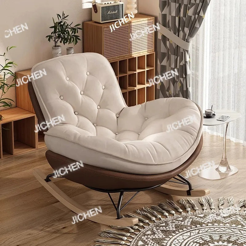 Lazy Sofa Rocking Chair Bedroom Lounge Chair Carefree Adult Living Room Single Balcony Leisure Rocking Chair Recliner Chairs