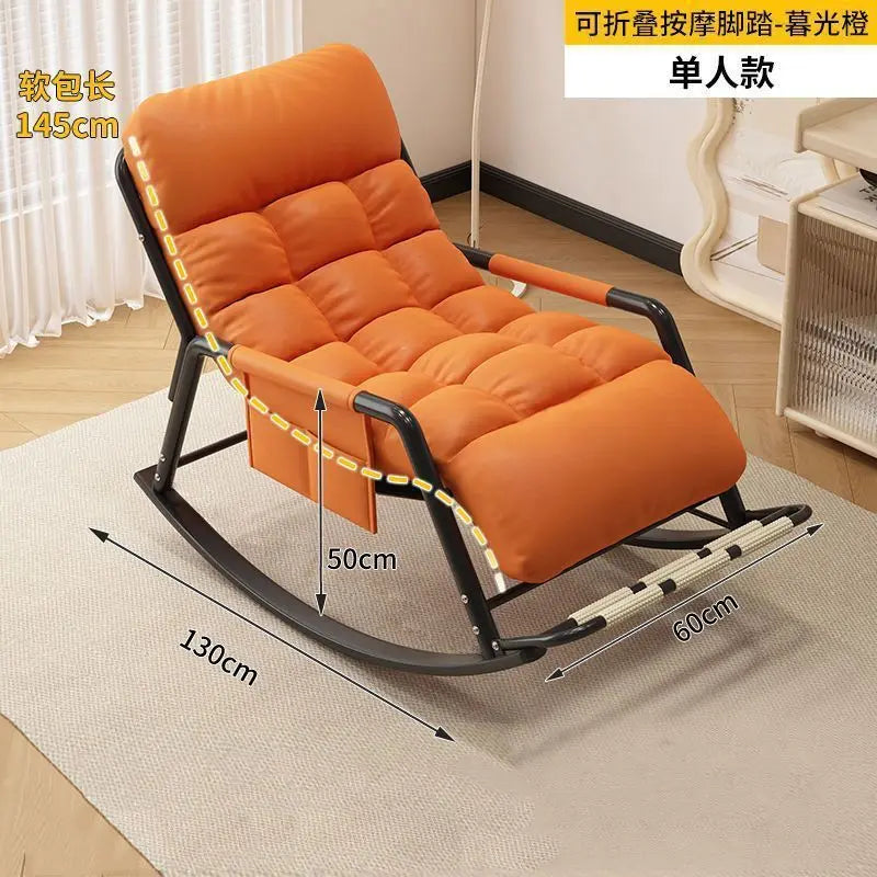 Recliner Rocking Chair Sitting and Sleeping Dual-purpose Double Lunch Break Chair Balcony Home Leisure Lazy Sofa Chair Ergonomic