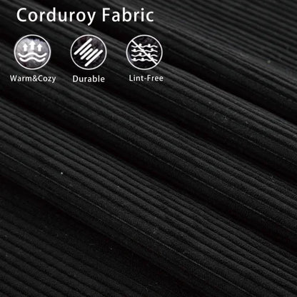 Modular black sofa with 6 seats, no armrests, DIY at will, corduroy fabric, neck pillow, rear porch sofa chair