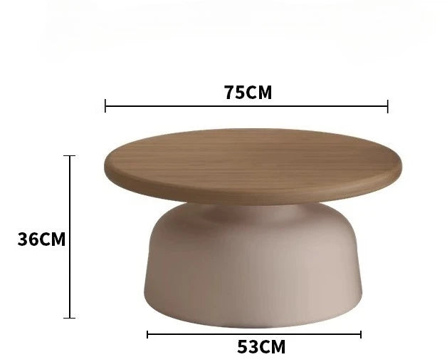 Modern Cream-style Coffee Round Table for Small Space Living Room Japanese Style Minimalist Furniture Living Room Side Table