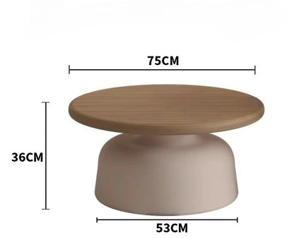 Modern Cream-style Coffee Round Table for Small Space Living Room Japanese Style Minimalist Furniture Living Room Side Table