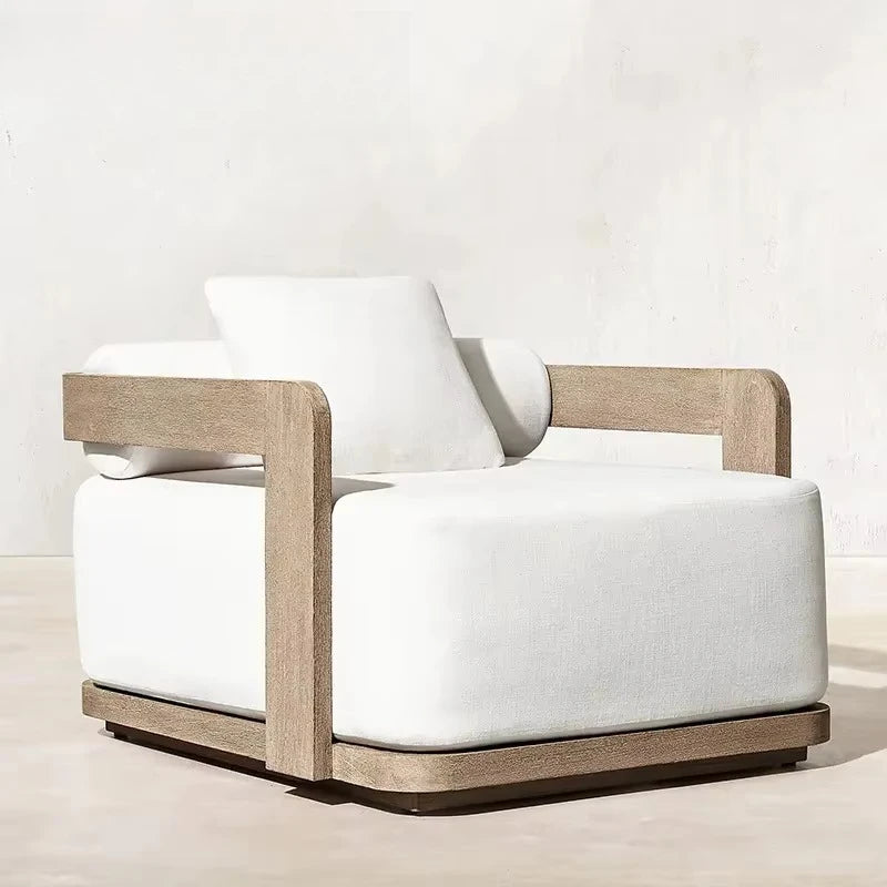 Custom outdoor courtyard waterproof design garden sofa wooden furniture teak outdoor furniture