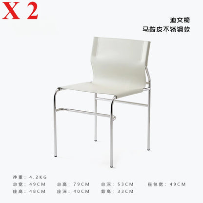 Italian Simple Saddle Chair, Bauhaus Design Dining Chair, Stainless Steel Backrest Chair, Wholesale Available, Home Furniture