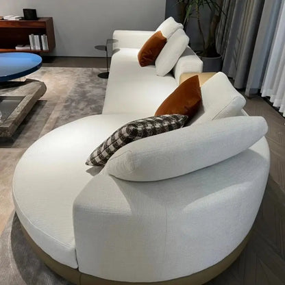 Modern simple straight corner cotton and linen round concubine modern living room sofa