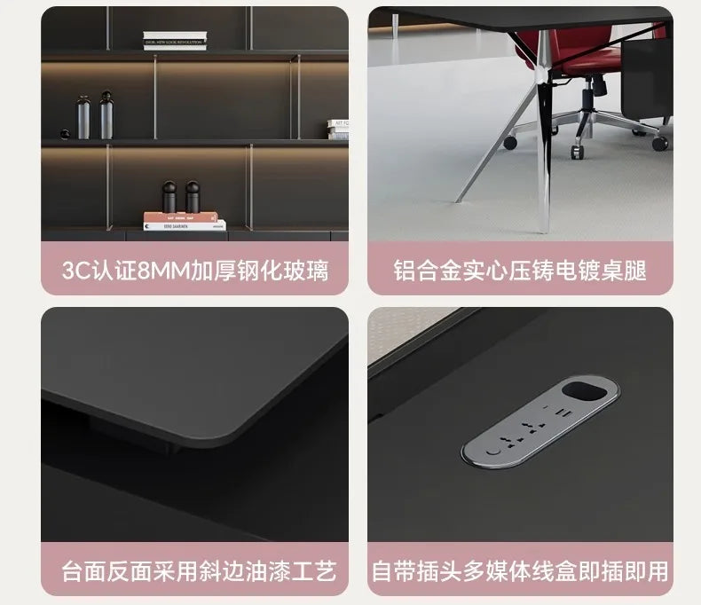 Simple and light luxury office desk and chair combination President's table Manager table Large desk office