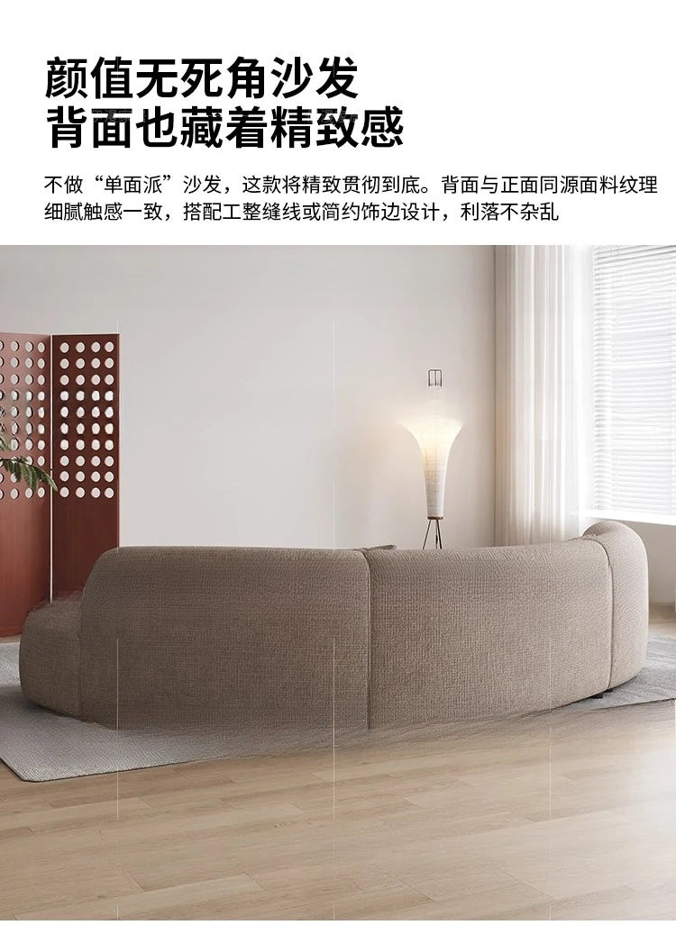 Sofa French retro medieval style curved module combination sofa wabi sandy wind large flat-floor villa fabric #