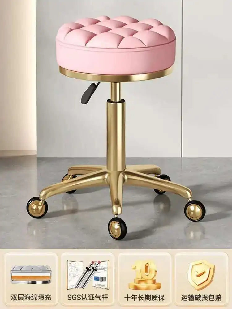 Beauty Chair Specifically Designed for Beauty Salon Adjustable Rotating Pulley Hair Salon Round Stool Tabouret A Roulette 원형의자