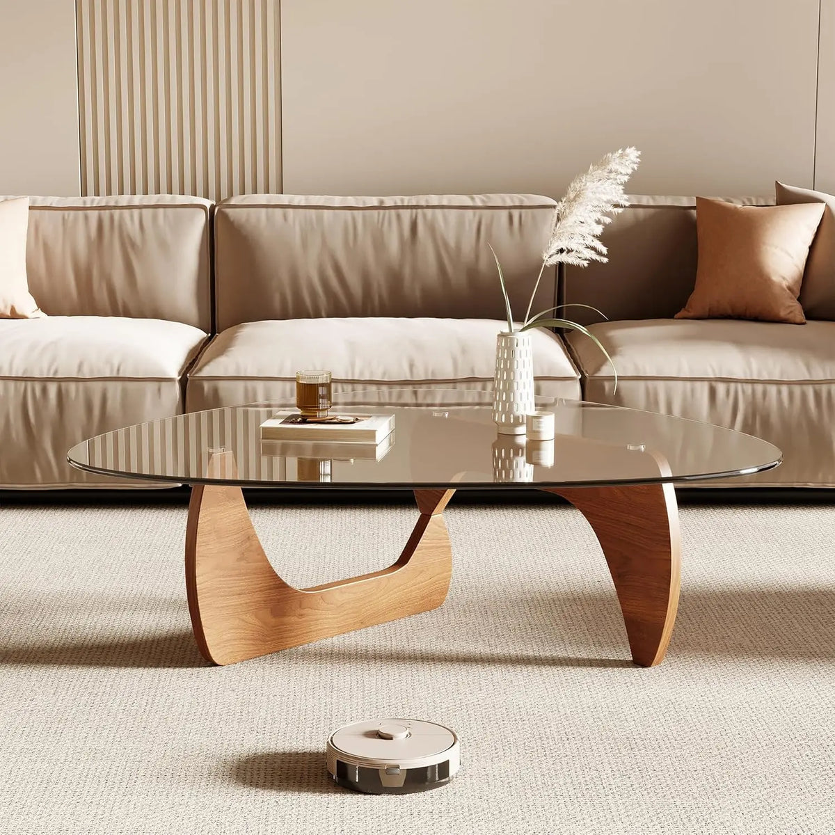 Modern Glass Coffee Table for Living Room mid Century Small Coffee Table Stylish Coffee Tables, Suitable for Bedroom Living Room
