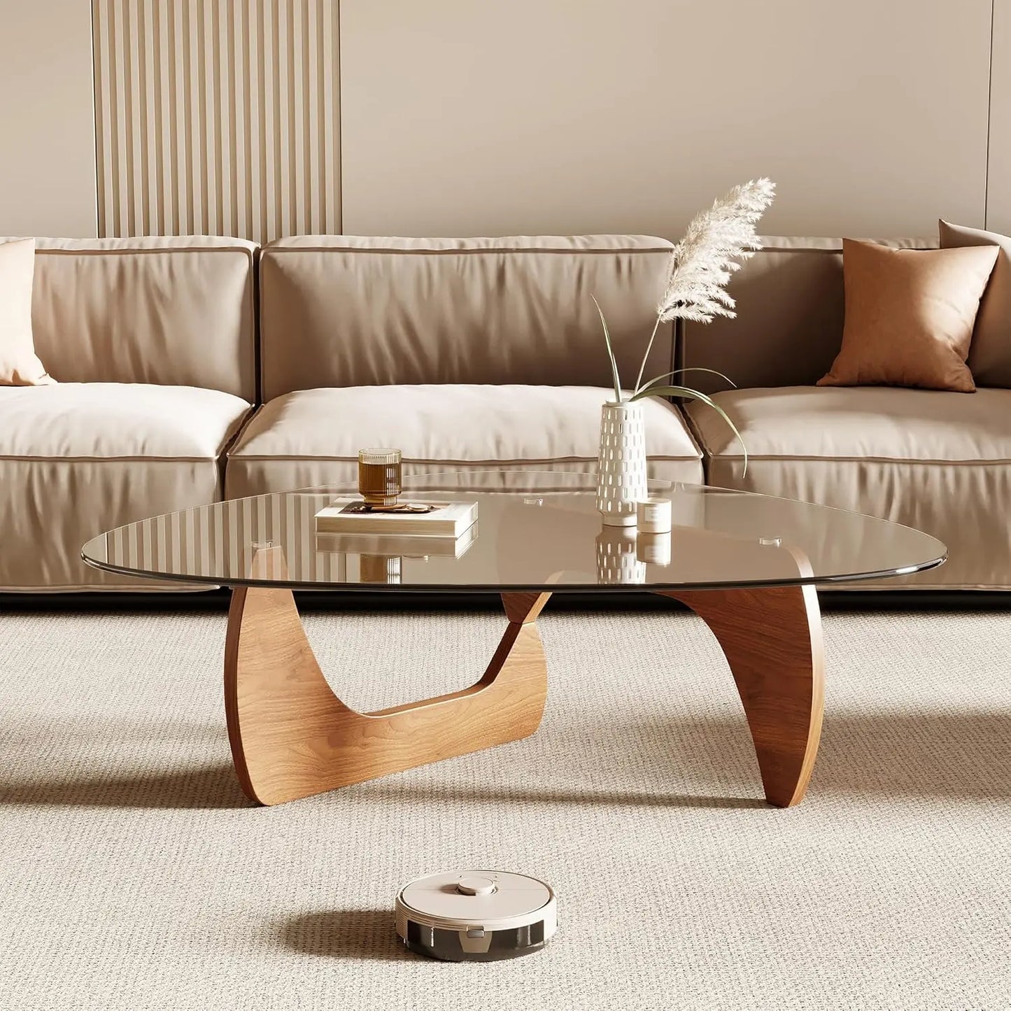 Modern Glass Coffee Table for Living Room mid Century Small Coffee Table Stylish Coffee Tables, Suitable for Bedroom Living Room