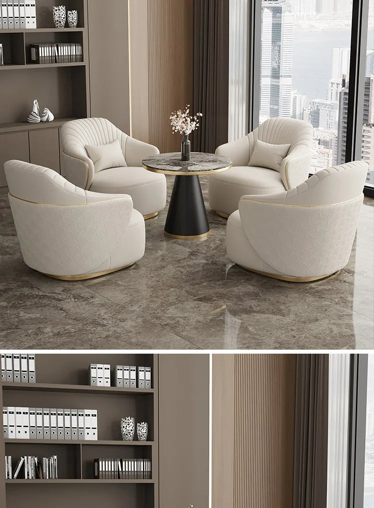 Modern light luxury single sofa chair home balcony negotiation reception table and chair combination designer office area leisur