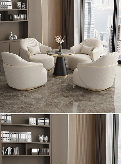 Modern light luxury single sofa chair home balcony negotiation reception table and chair combination designer office area leisur
