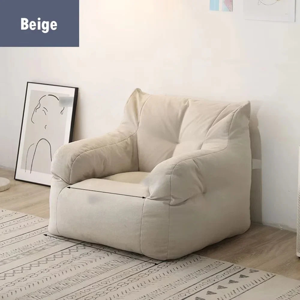 Small Double Bean Bag Sofa Double Seat Reclining Soft Comfortable Sofa Balcony Bedroom Washable Fabric Sofa