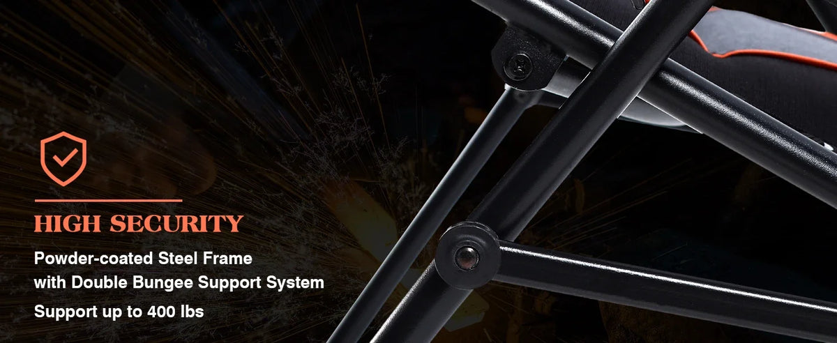 PHI VILLA XXL Oversized Padded Zero Gravity Chair, Foldable Patio Recliner, 30