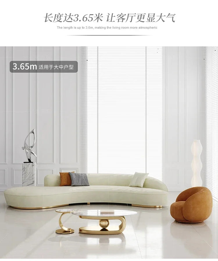 yA38 Modern simple light luxury curved fabric sofa, reception negotiation hall beauty salon semicircular combination