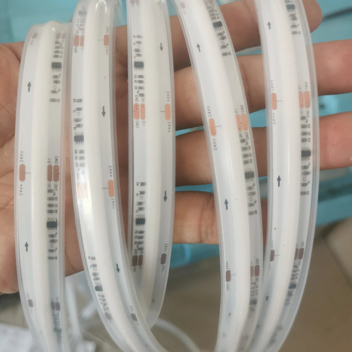 COB RGBCCT Waterproof IP67 DC24V LED Strip Light  84RGB CCT Dotless Flexible FCOB LED Tape Ribbon Lamp for Room Decoratio0LEDs/m
