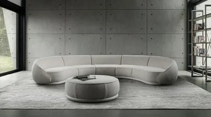 ss 8350  Italian Minimalist Modern Light Luxury Arc Semicircle Fabric French Sofa for Multi-User