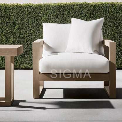 Durable Modern Teak Farmhouse Outdoor Garden Sofa Set Waterproof 2-Year Warranty Eco-Friendly Comfortable Solid Wood