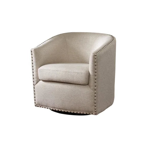 OE HOME Tyler Swivel Chair Modern Lift Chair with Adjustable Height Headrest Velvet Material for Living Room and Home Office Use