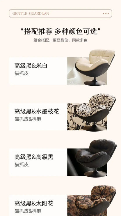 Nordic Luxury 360 Degree Rotating Egg Lazy Rocking Chair Leisure Single Sofa for Balcony Living Room Comfortable Relax Lounge