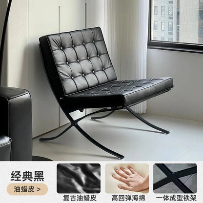 Barcelona single sofa chair living room bedroom designer lazy lounge chair network red small sofa chairs
