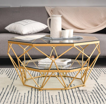 Nordic Glass Living Room Coffee Tables Light Luxury Modern Toughened Glass Bedroom Corner Table Iron Coffee Table Home Furniture