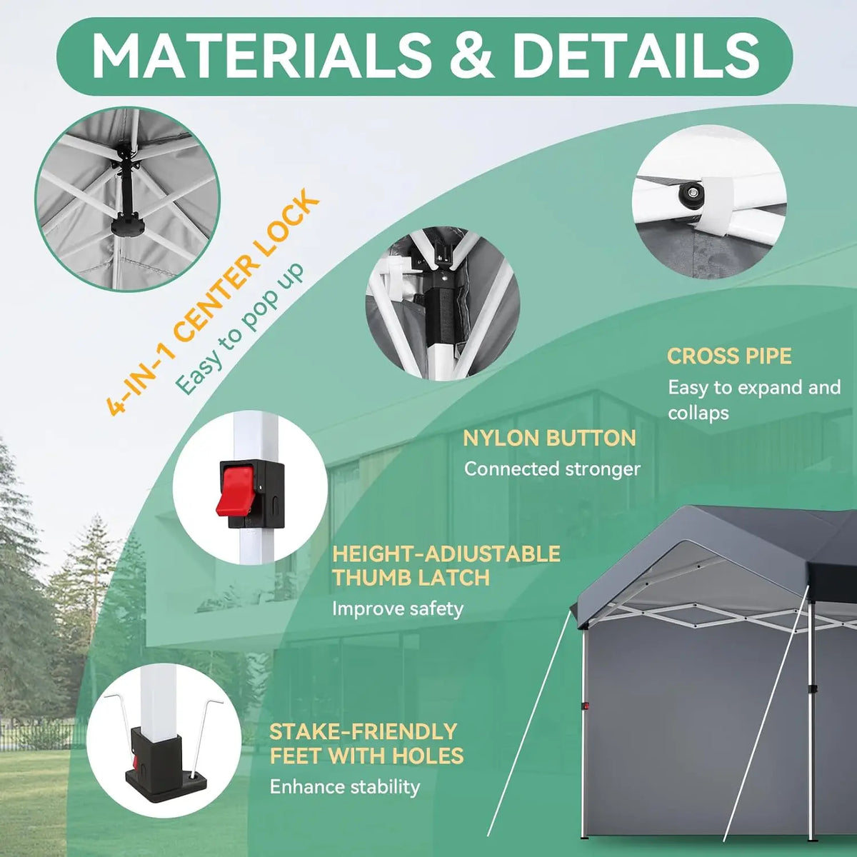 10x30 Pop Up Canopy Tent Waterproof UV50+ with 3 Sidewalls Roller Bag Outdoor Party Commercial Use, Customized