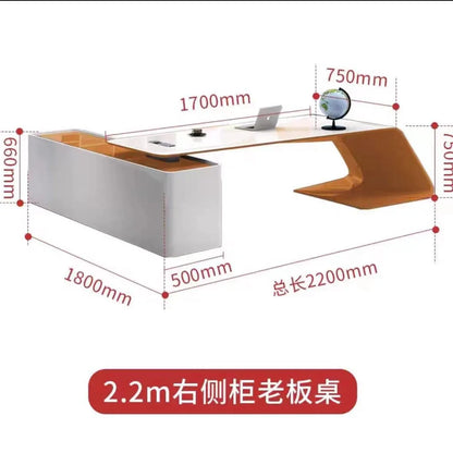 Modern simple class desk baking paint general manager boss table atmospheric office light luxury fashion desk boss table