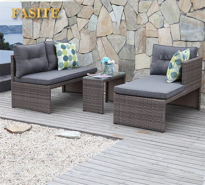 Outdoor sofa combination garden hotel terrace living room courtyard balcony leisure furniture rattan sofa rattan imitation