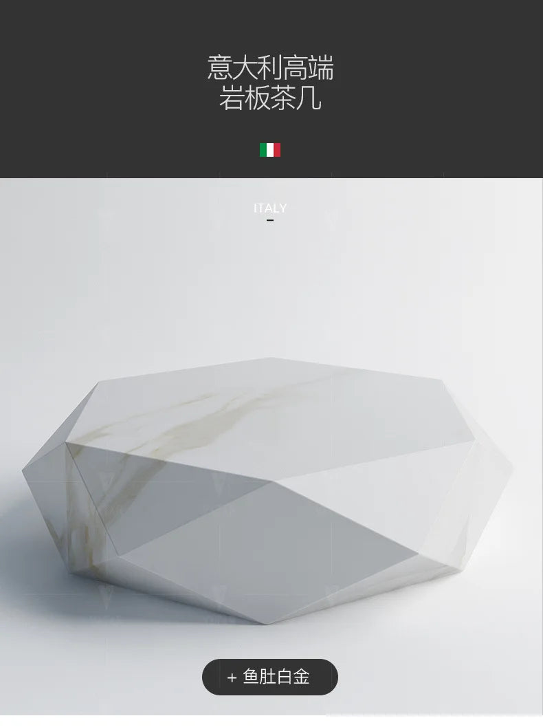 Living room creative water chestnut rock slab coffee table luxury tea table Nordic modern simple diamond rock slab coffee table