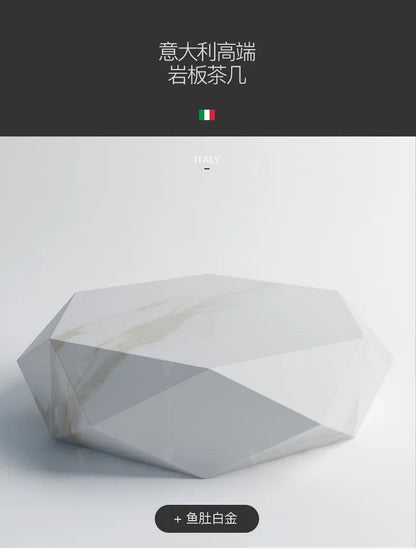 Living room creative water chestnut rock slab coffee table luxury tea table Nordic modern simple diamond rock slab coffee table