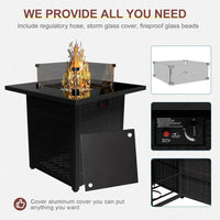 8-Piece Outdoor Patio Furniture Set with Fire Pit, Sectional Wicker Sofa, Conversation Area for Backyard