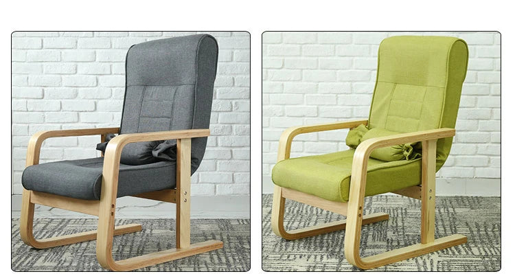 Solid Wood Living Room Designer Leisure Chair Balcony Bedroom Dormitory Fold Recliner Home Furniture Office Backrest Armrests