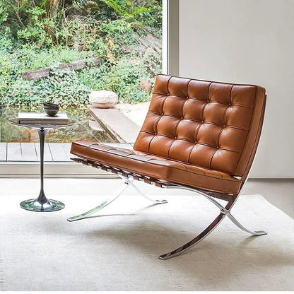 Designer Vintage Barcelona Chair Modern Simple Leather Barclon Italian Personality Single Lounge Chair