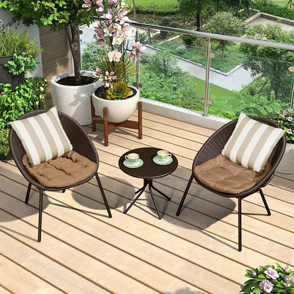 Outdoor Rattan Chair Garden Furniture Set Household Outdoor Balcony Leisure Table and Chair Three-piece Set Mini Coffee Table
