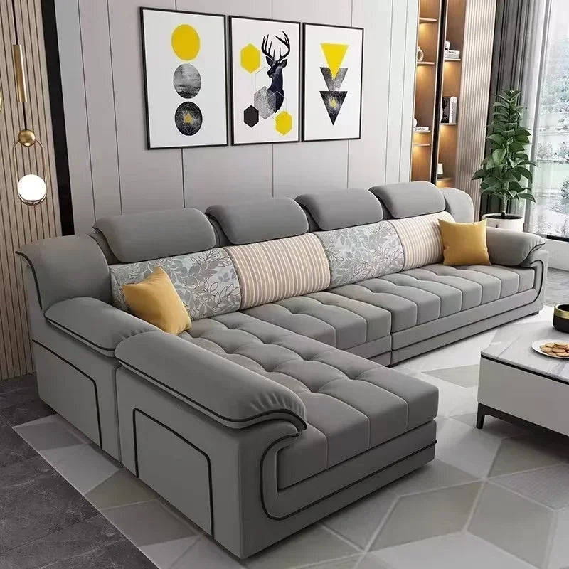 Designer Beige European Sofas Waterproof Design Luxury Modular Lazy Sofas Lounges Salon Lazy Divano Letto Living Room Furniture