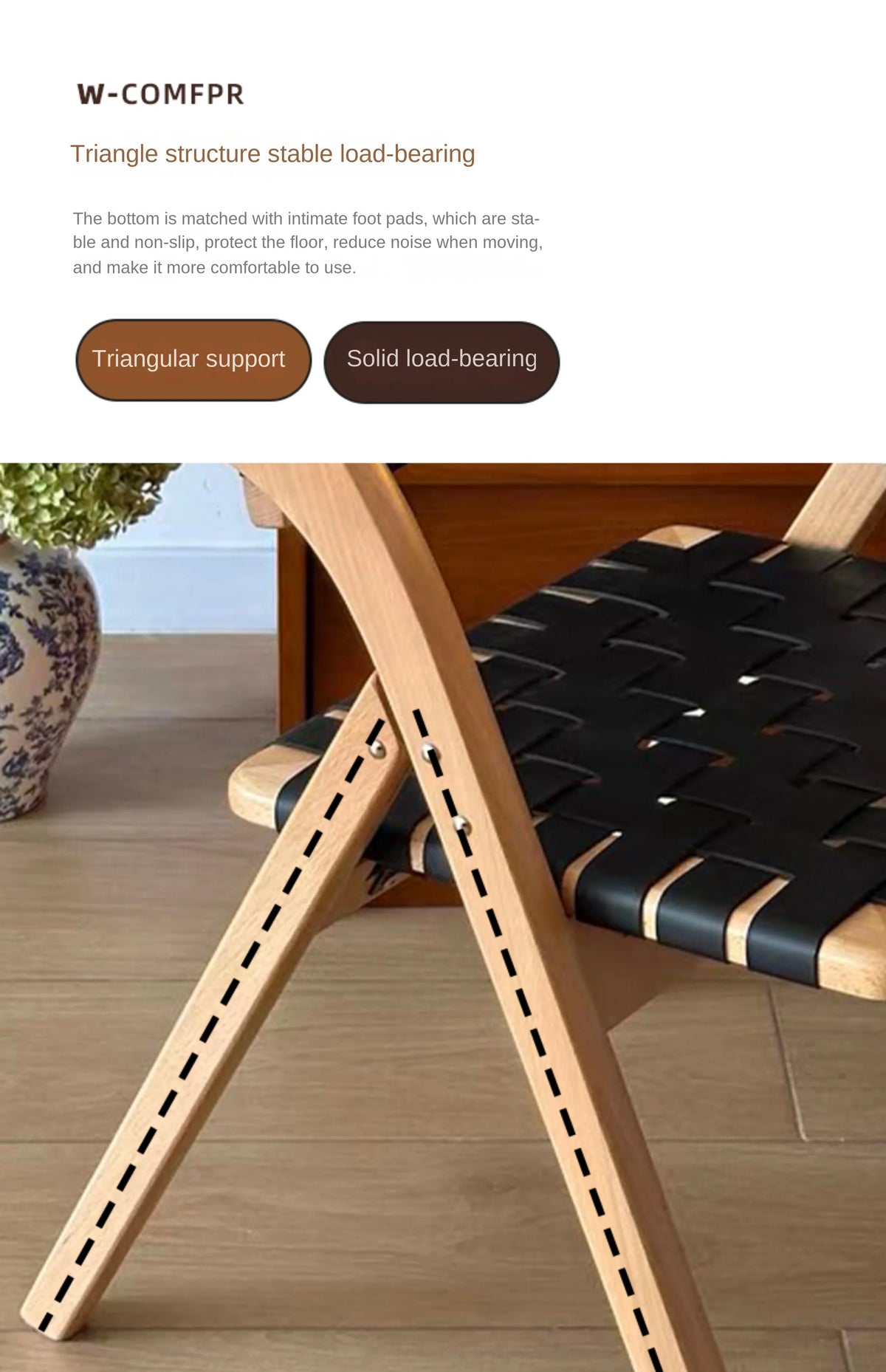 Solid Wood Dining Chairs Home Living Rooms Saddle Leather Folding Chairs Dining Chairs