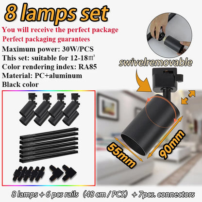 gu10 Light Fixture GU10 Track Light Set Smart Spotlights Replace Dimming Rail Lighting Kitchen Spot Light ceiling 110V Light