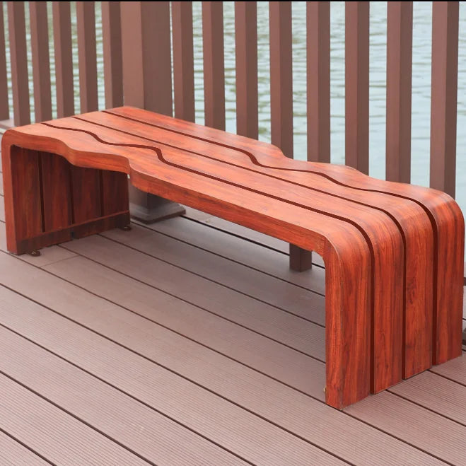 Banc extérieur d'acier galvanisé de Patio en bois de loisirs sièges en fer conception bancs de jardin de parc banc d'attente de jardin