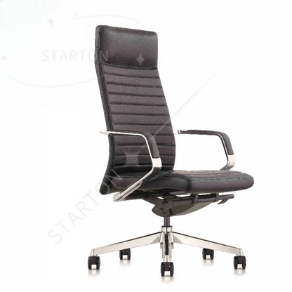 Classical Stripe Design High Back Executive Leather Chair Business Office Chair